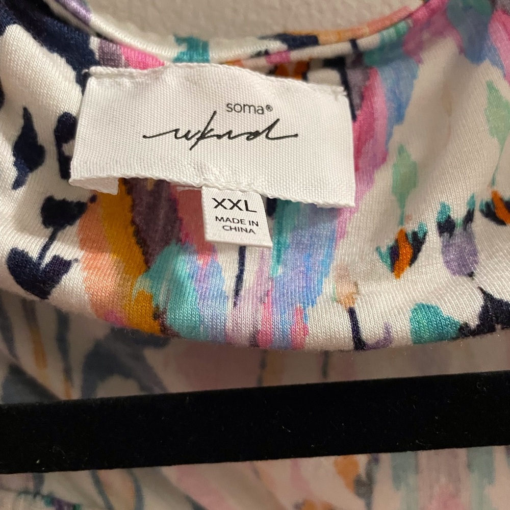 Soma White Gold Multicolored Maxi Sundress with built in bra - Picture 3 of 4